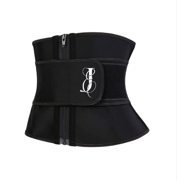 Black Waist Trainer for Women - Adjustable Compression, Sweat Belt, Posture Support