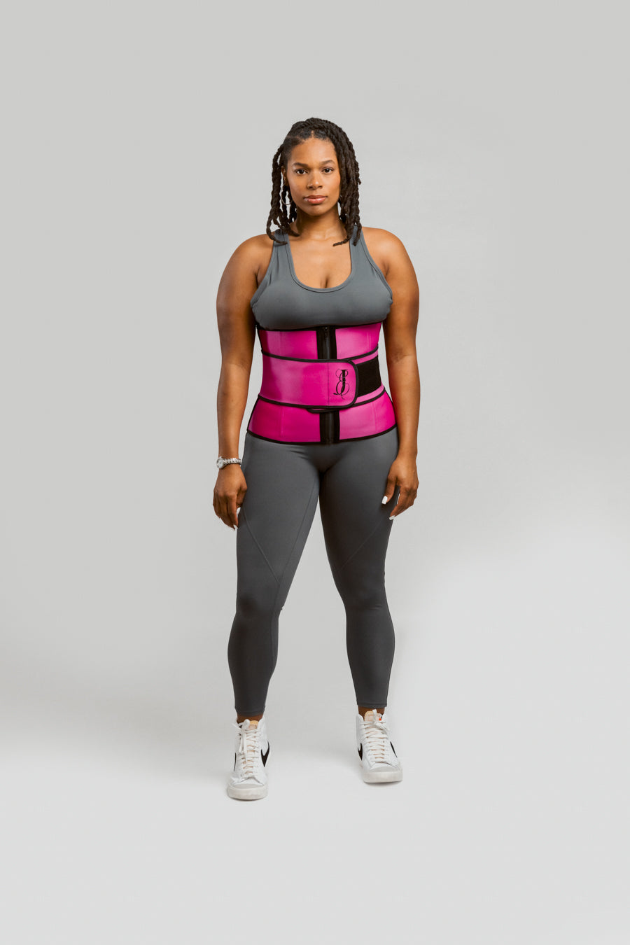 Fuchsia Pink Waist Trainer for Women - Adjustable Compression, Sweat Belt, Posture Support